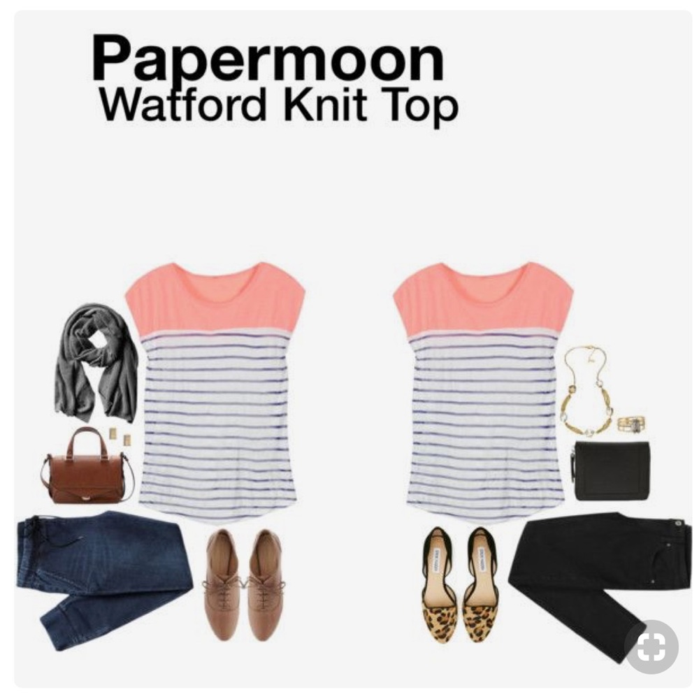 Papermoon Stitch Fix Neon Stripe Top Size M